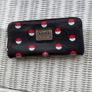 Pokemon Loungefly Zip-Around Wallet Black With Pokeball Print
